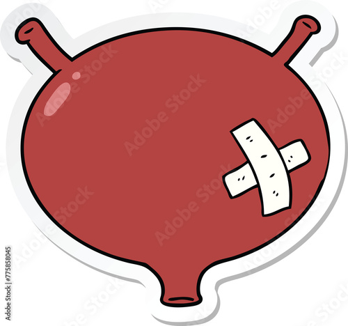 sticker of a cartoon bladder photo