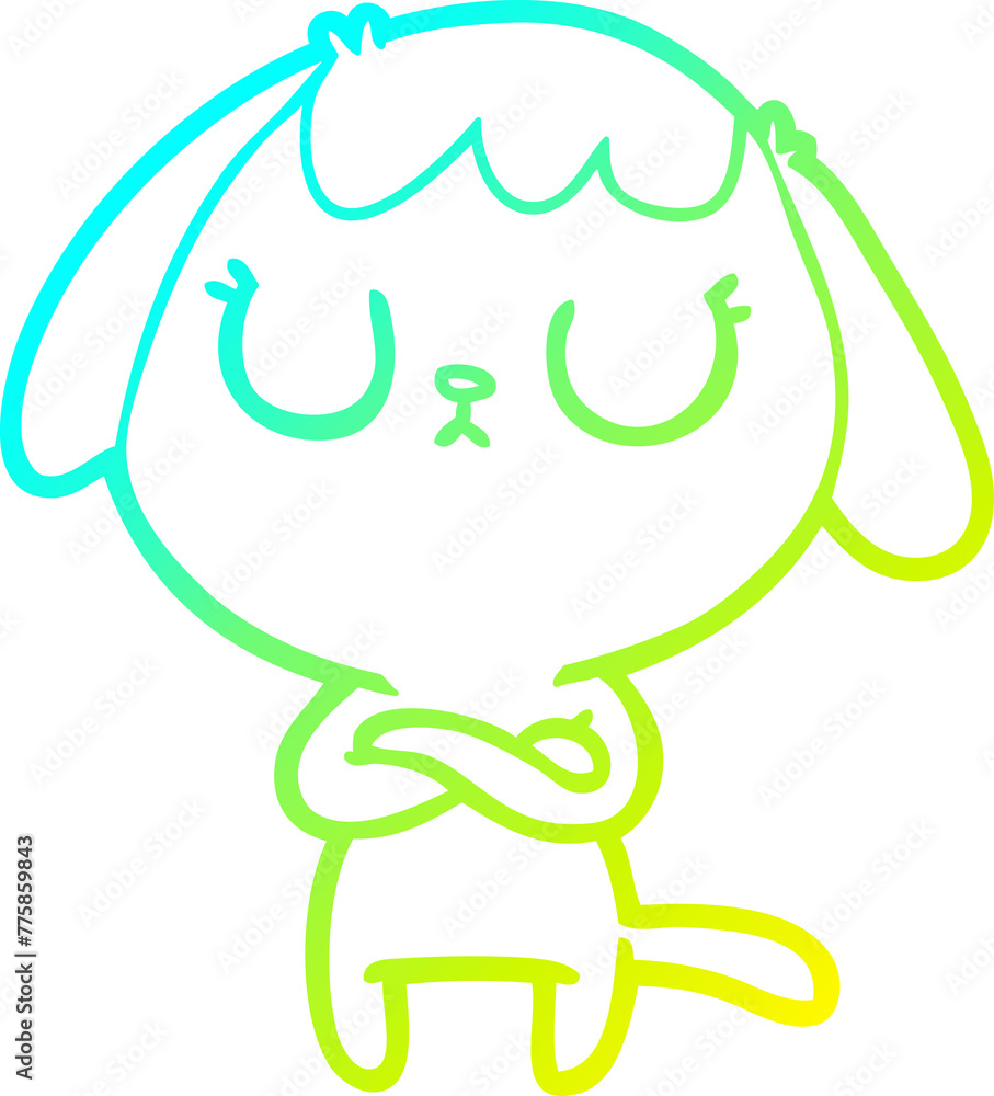 cold gradient line drawing of a cute cartoon dog cold gradient line drawing of a cute cartoon dog