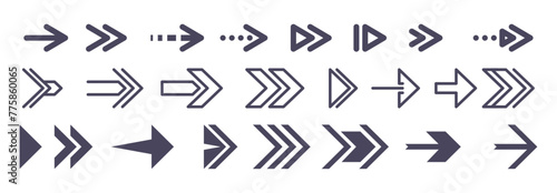 Arrows vector collection with elegant style and black color. Black arrow icons set. PNG Vector illustration.
