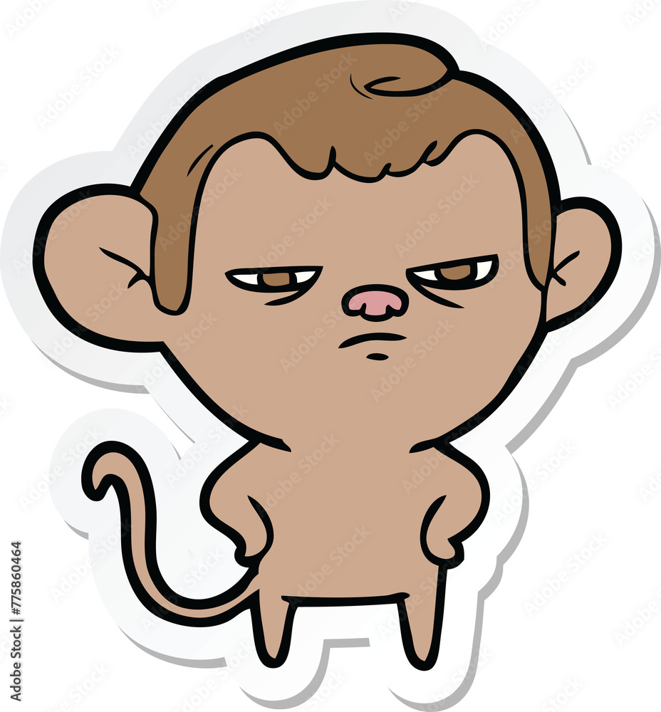 sticker of a cartoon monkey sticker of a cartoon monkey