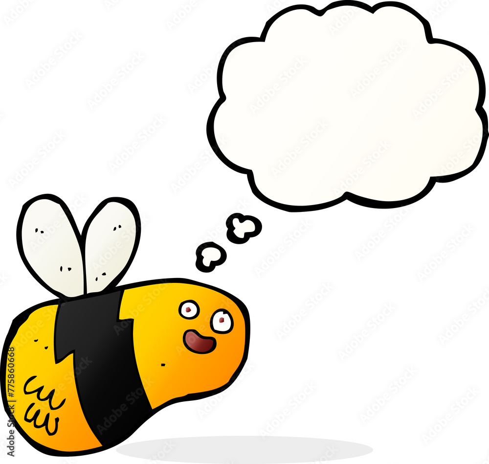 cartoon bee with thought bubble cartoon bee with thought bubble