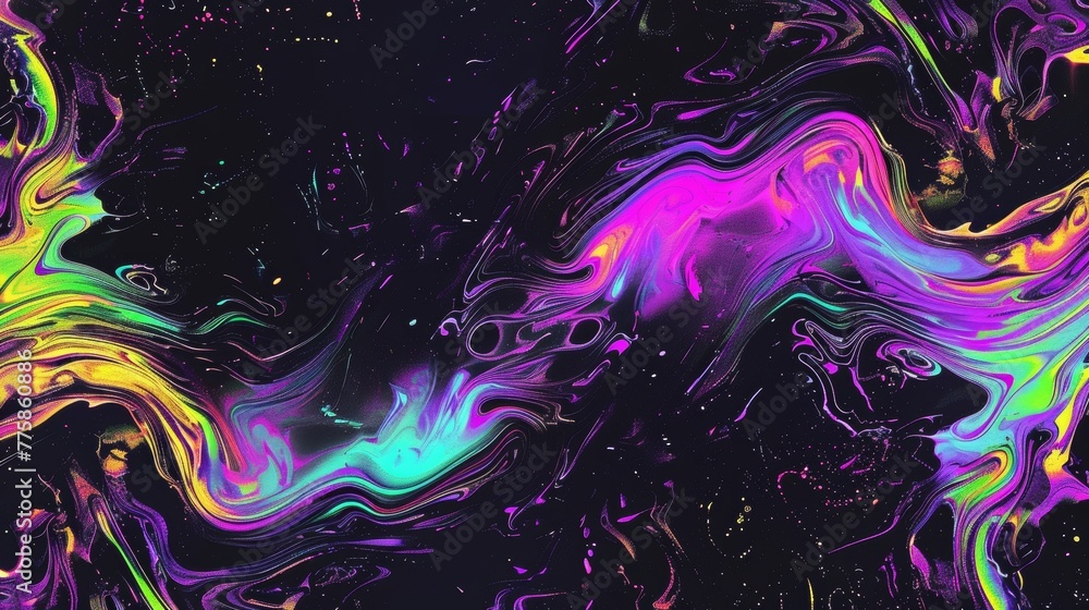 abstract colorful psychedelic liquid on dark background