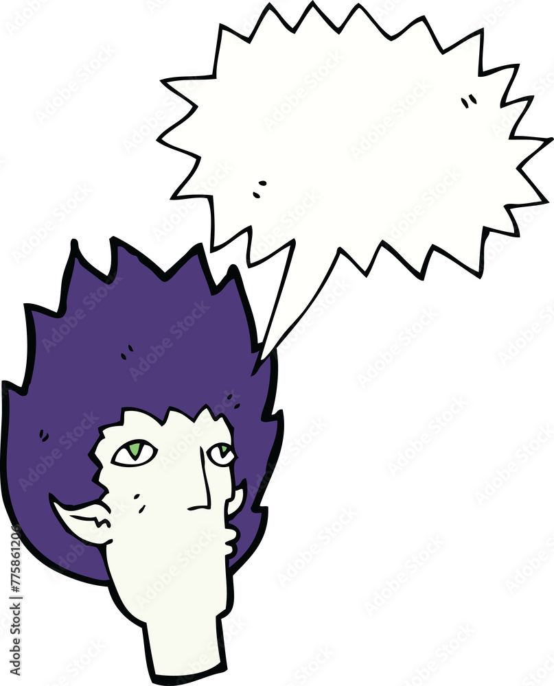 cartoon vampire face with speech bubble cartoon vampire face with speech bubble