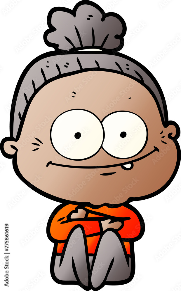 cartoon happy old woman cartoon happy old woman