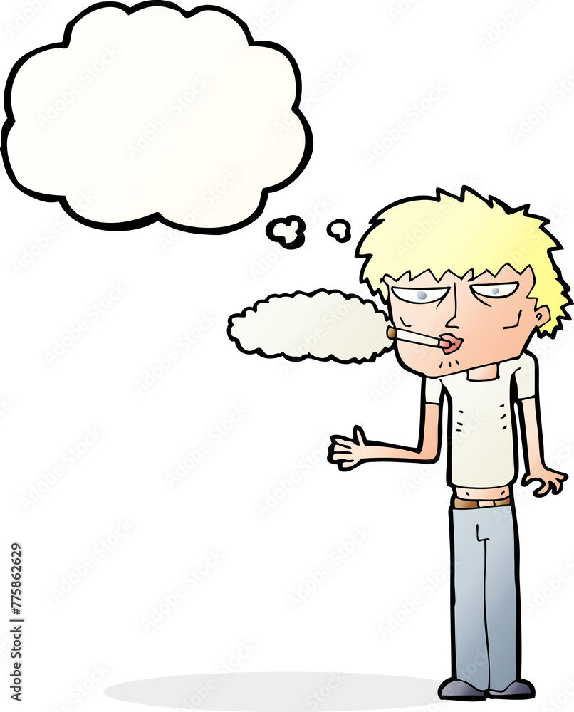 cartoon smoker with thought bubble cartoon smoker with thought bubble