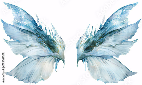 colorful fantasy fairy wings are isolated on a white background for use in your creative projects