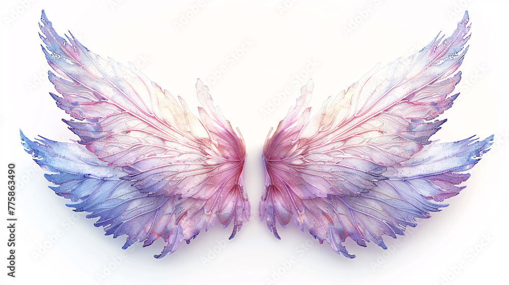 Obraz premium colorful fantasy fairy wings are isolated on a white background for use in your creative projects