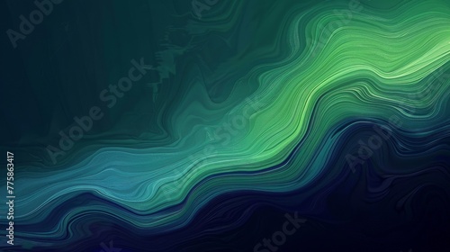 green blue abstract painting wave on a dark background
