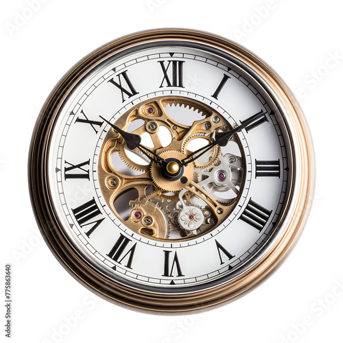 illustration of clock Realistic, Isolated on transparent PNG background, Generative ai