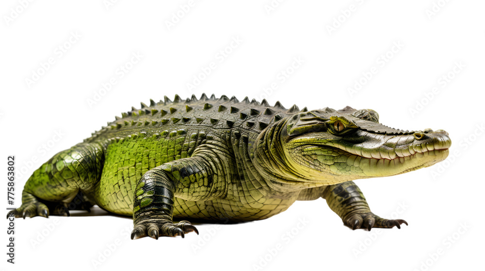 Fototapeta premium Angry alligator isolated on transparent background
