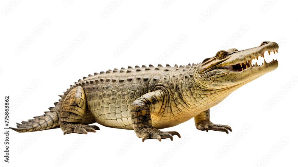Naklejka premium Angry alligator isolated on transparent background