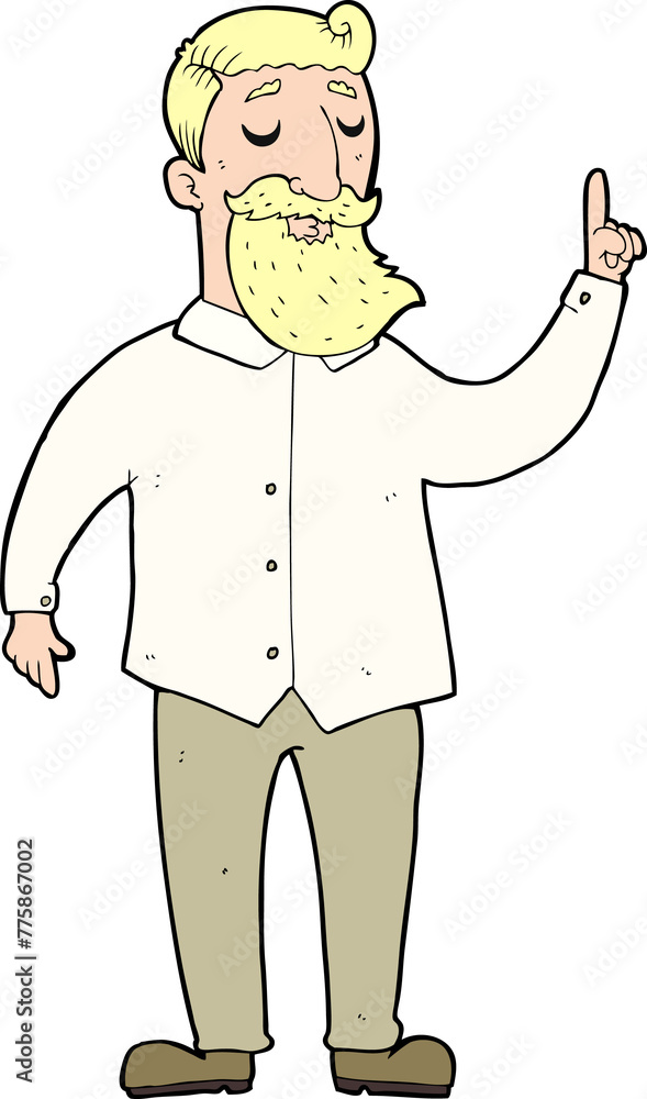 Obraz premium cartoon bearded man with idea