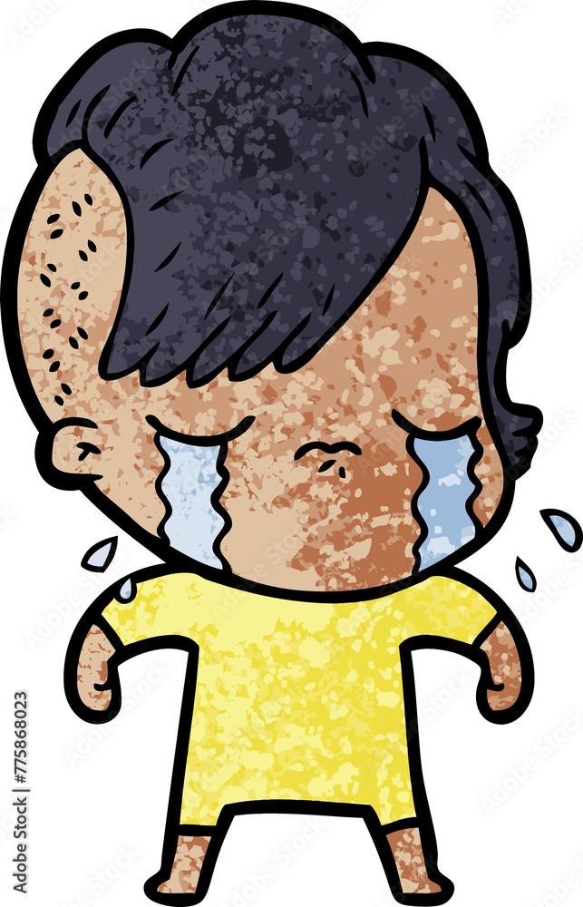 Fototapeta premium cartoon crying girl