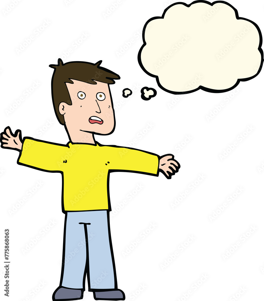 cartoon surprised man with thought bubble cartoon surprised man with thought bubble