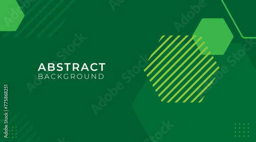 Modern green hexagon abstract geometric banner background. Vector illustration template for presentation, web, banner, cover, card.	
