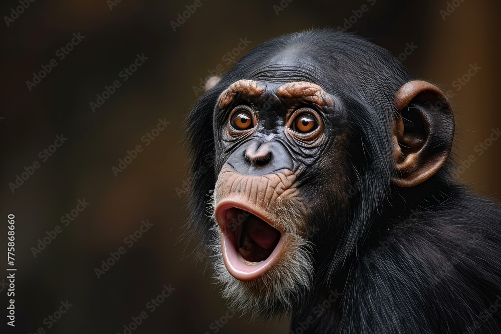 Aghast Ape shocked expression. Asia wild food. Generate Ai Aghast Ape shocked expression. Asia wild food. Generate Ai