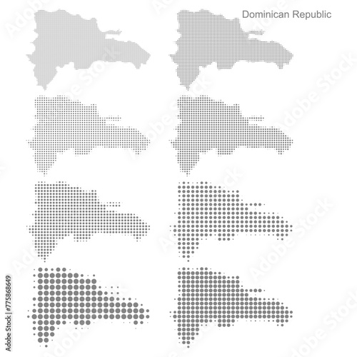 Dominican Republic Dotted map in different dot sizes