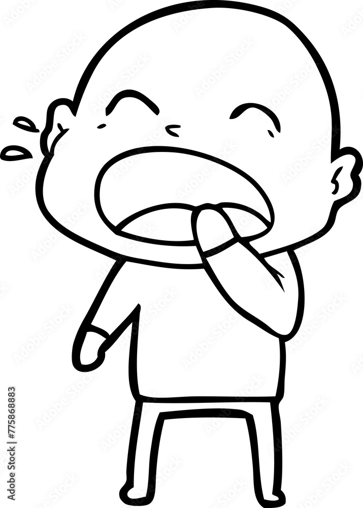 Obraz premium cartoon shouting bald man