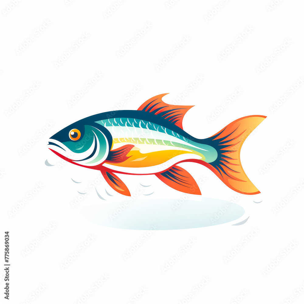 Logo illustration, vector, simple, Fish --no text --chaos 30 --style raw --stylize 250 Job ID: fae896af-8ded-4112-82f4-c88bad483b5a