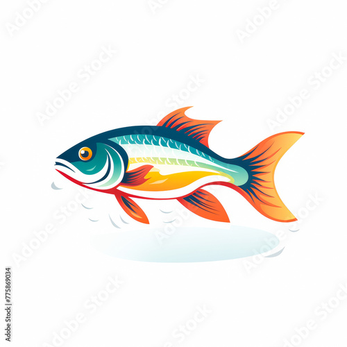 Logo illustration, vector, simple, Fish --no text --chaos 30 --style raw --stylize 250 Job ID: fae896af-8ded-4112-82f4-c88bad483b5a