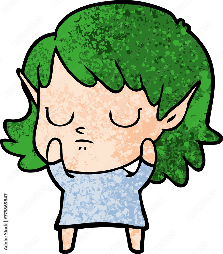 cartoon elf girl