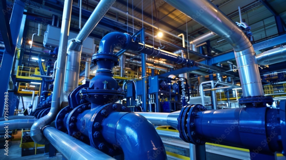 Pipes and Valves in Large Industrial Facility Pipes and Valves in Large Industrial Facility