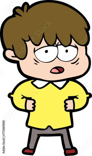 Wallpaper Mural cartoon exhausted boy Torontodigital.ca