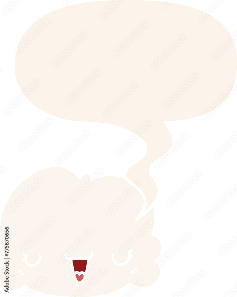 cute cartoon cloud with speech bubble in retro style cute cartoon cloud with speech bubble in retro style