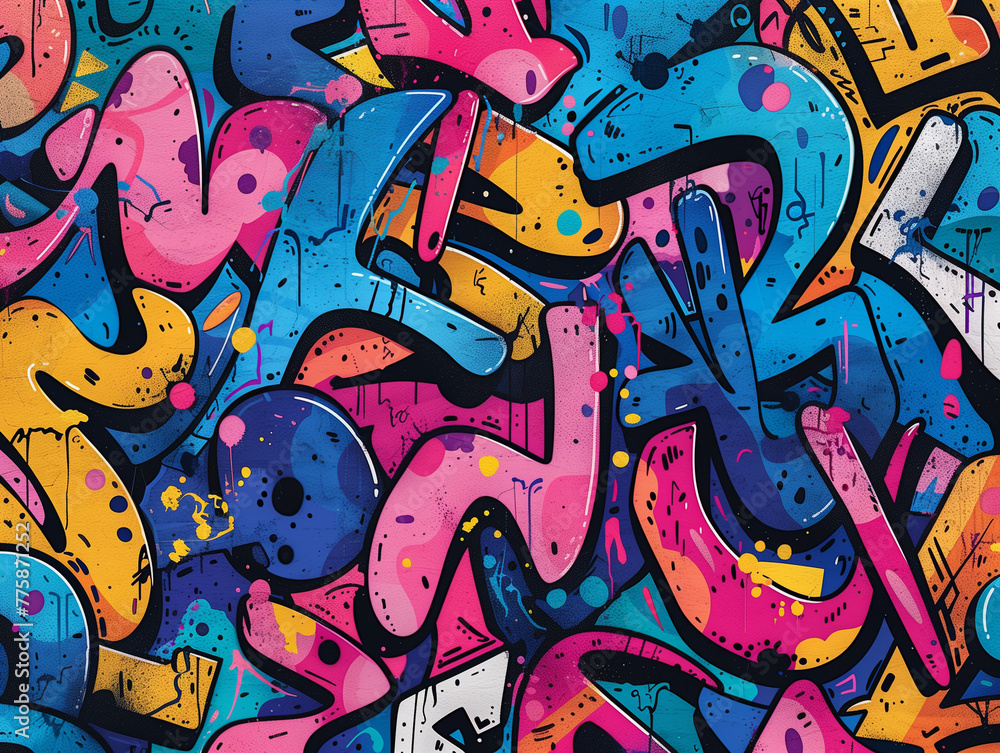 Urban Expression: Colorful Graffiti Art Pattern