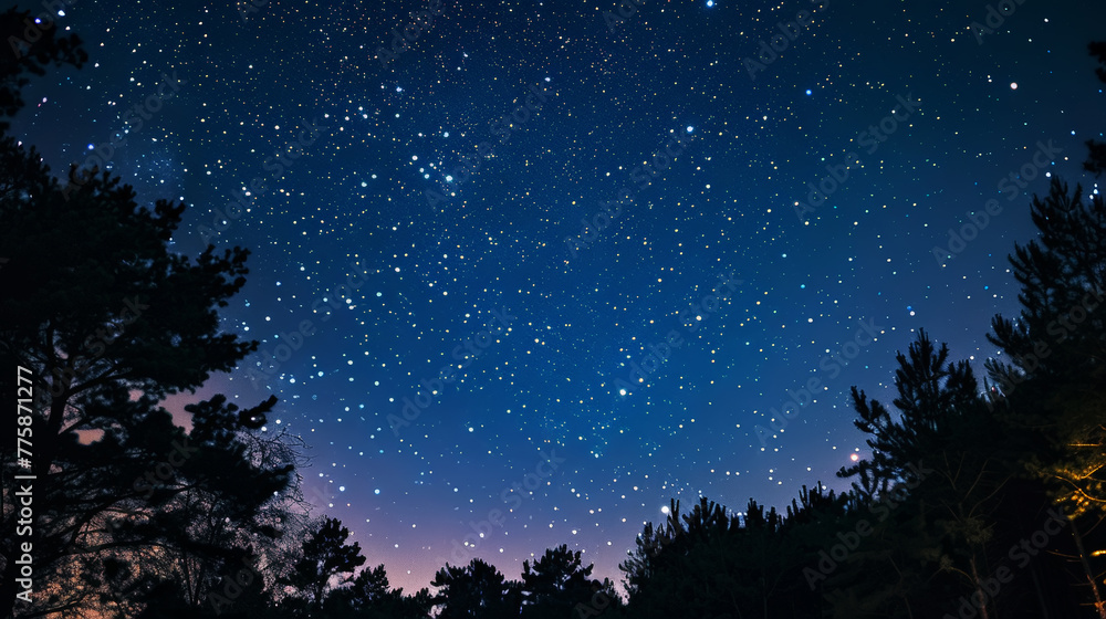 Panoramic view of the night starry sky with the Milky Way. Mountain tourism, camping. Generative AI Panoramic view of the night starry sky with the Milky Way. Mountain tourism, camping. Generative AI