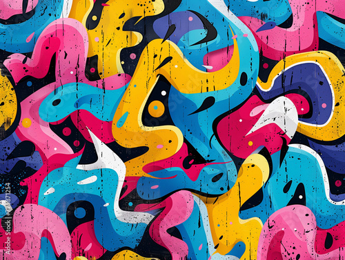 Urban Expression  Colorful Graffiti Art Pattern