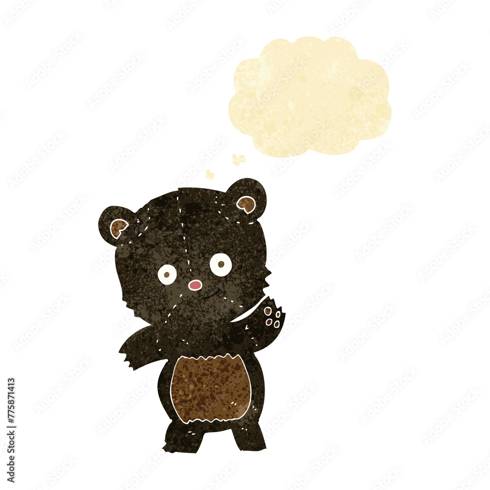 cute black bear cartoon with thought bubble cute black bear cartoon with thought bubble