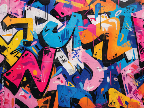 Urban Expression: Colorful Graffiti Art Pattern