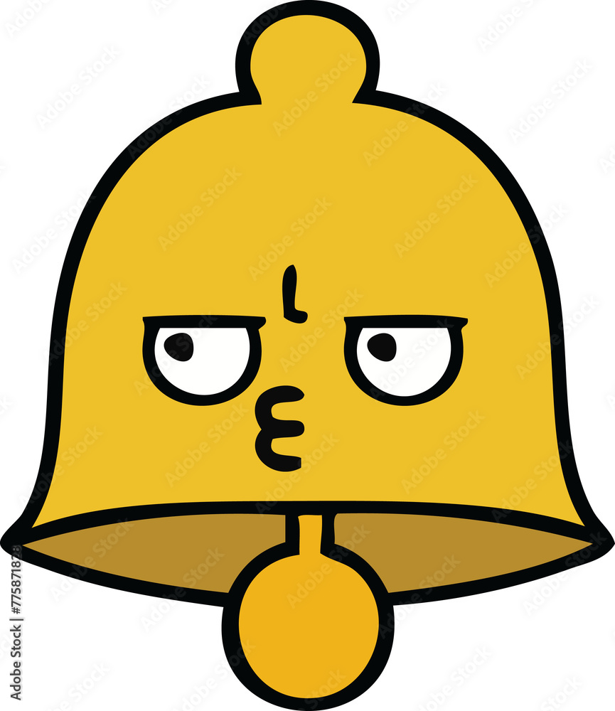 Fototapeta premium cute cartoon of a bell