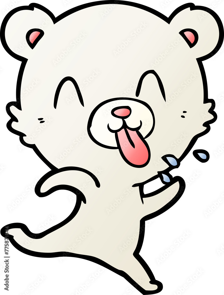 rude cartoon polar bear sticking out tongue rude cartoon polar bear sticking out tongue