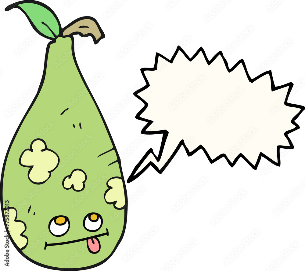freehand drawn speech bubble cartoon pear freehand drawn speech bubble cartoon pear