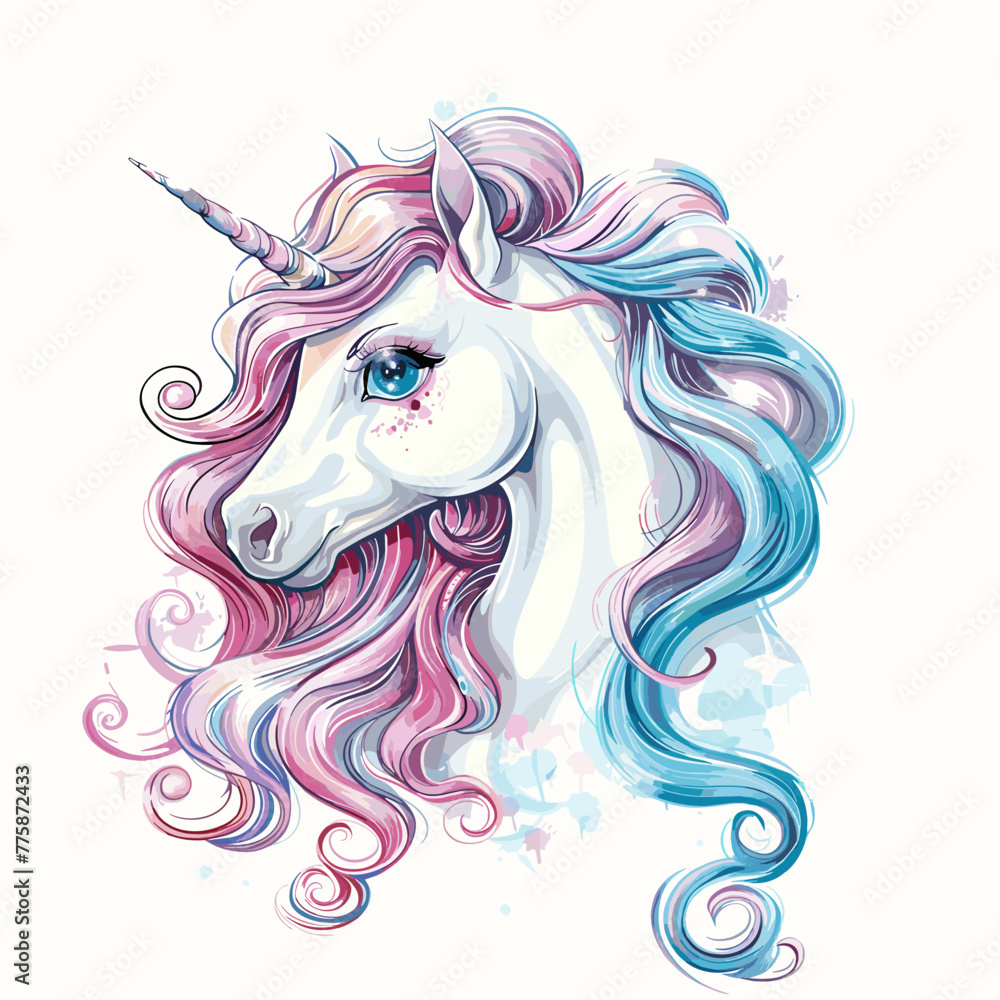 vector unicorn on white background .Generative AI vector unicorn on white background .Generative AI