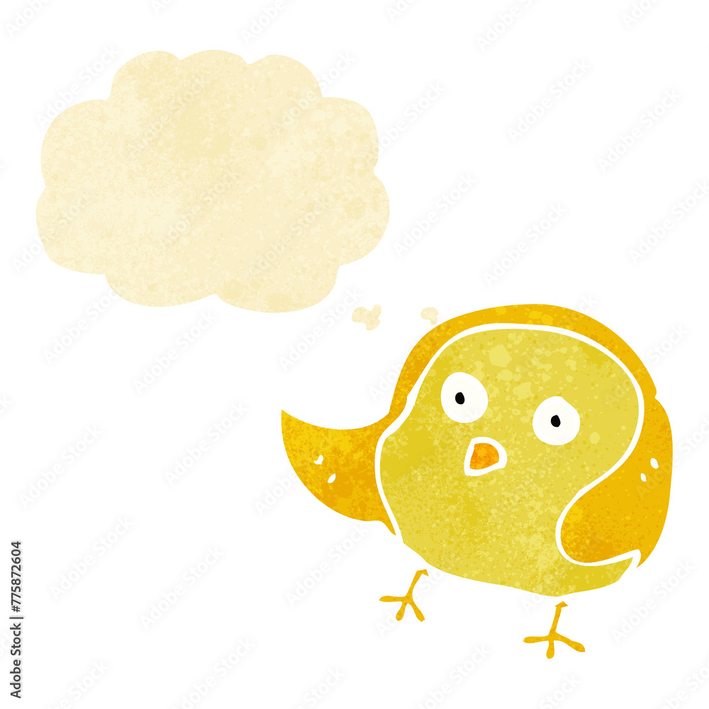 cartoon bird with thought bubble cartoon bird with thought bubble