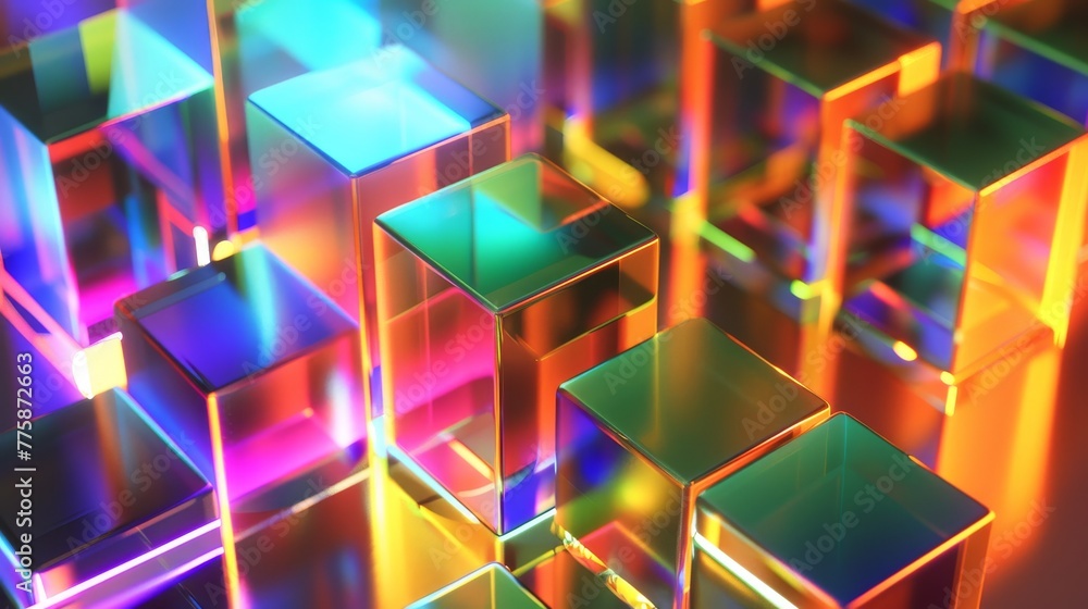 abstract colored glass cube blocks background abstract colored glass cube blocks background