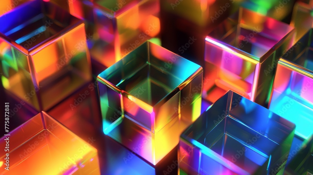 abstract colored glass cube blocks background abstract colored glass cube blocks background