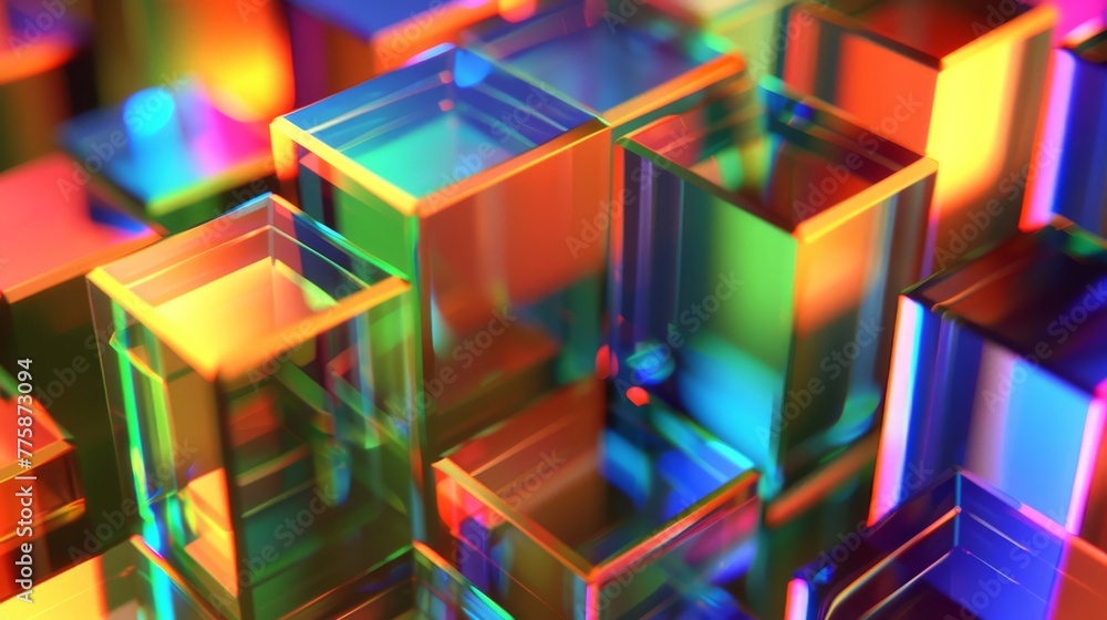 abstract colored glass cube blocks background abstract colored glass cube blocks background