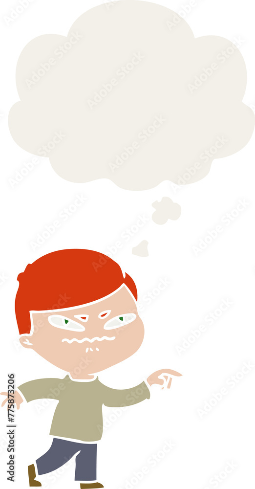 cartoon angry man pointing with thought bubble in retro style cartoon angry man pointing with thought bubble in retro style