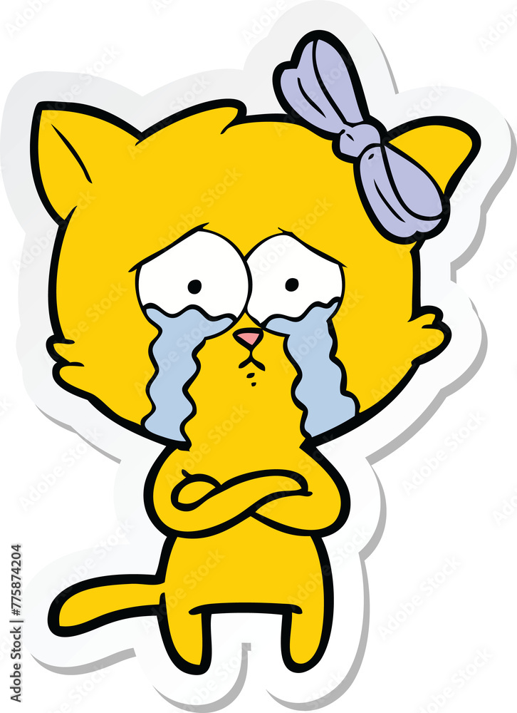 sticker of a cartoon cat sticker of a cartoon cat