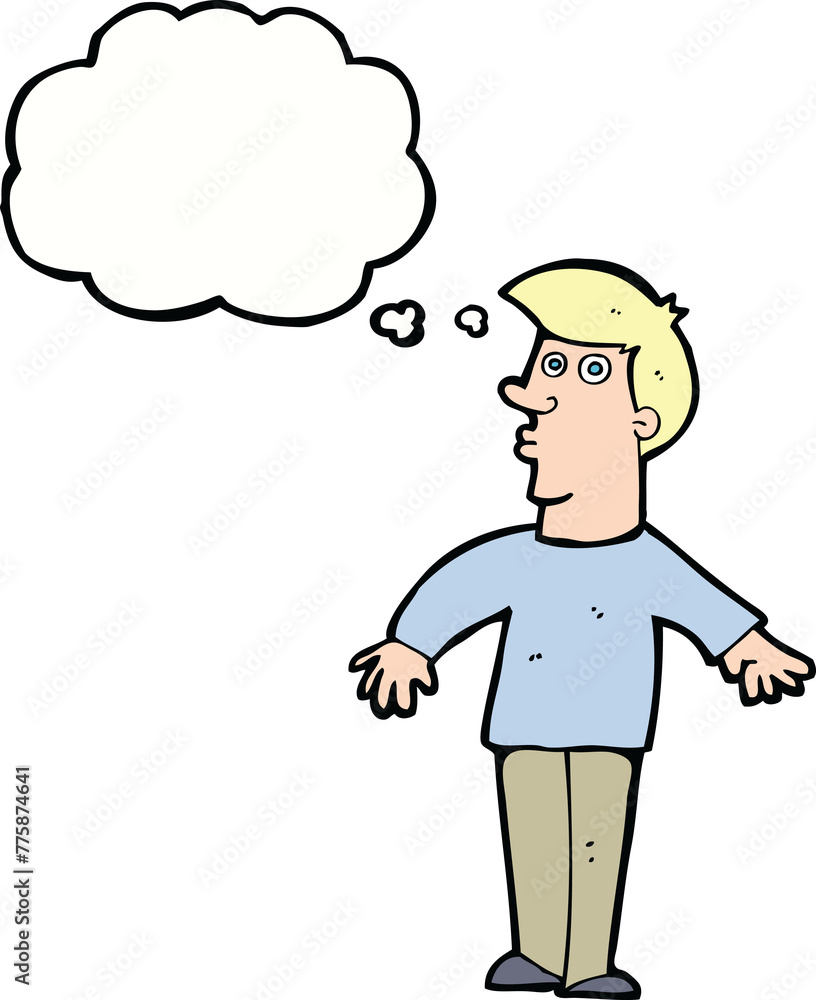 cartoon surprised man with thought bubble cartoon surprised man with thought bubble