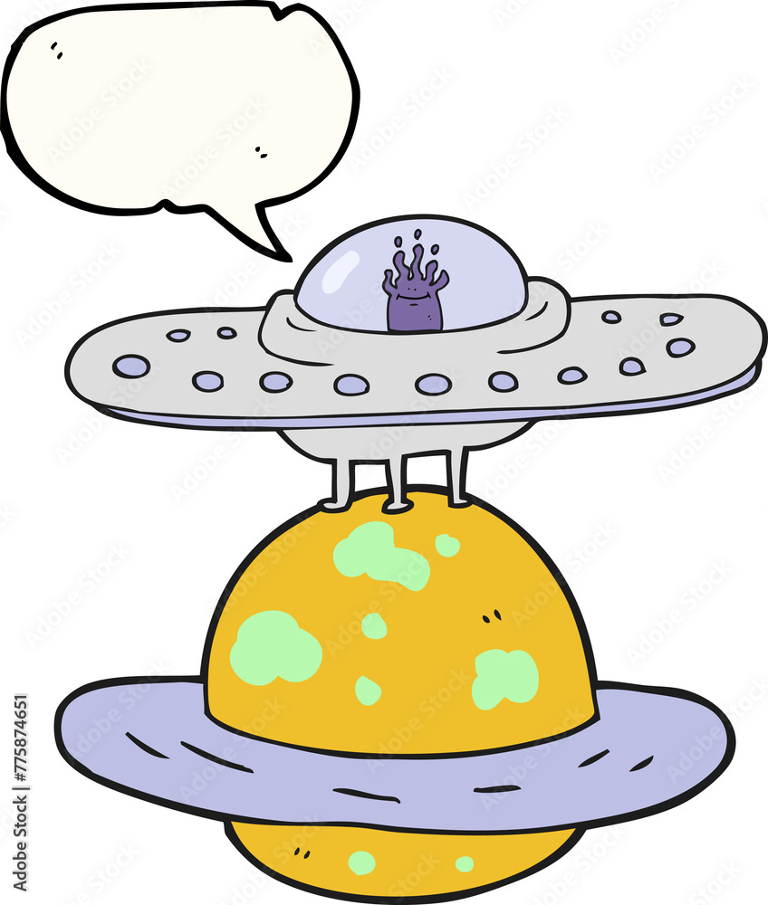 freehand drawn speech bubble cartoon flying saucer freehand drawn speech bubble cartoon flying saucer