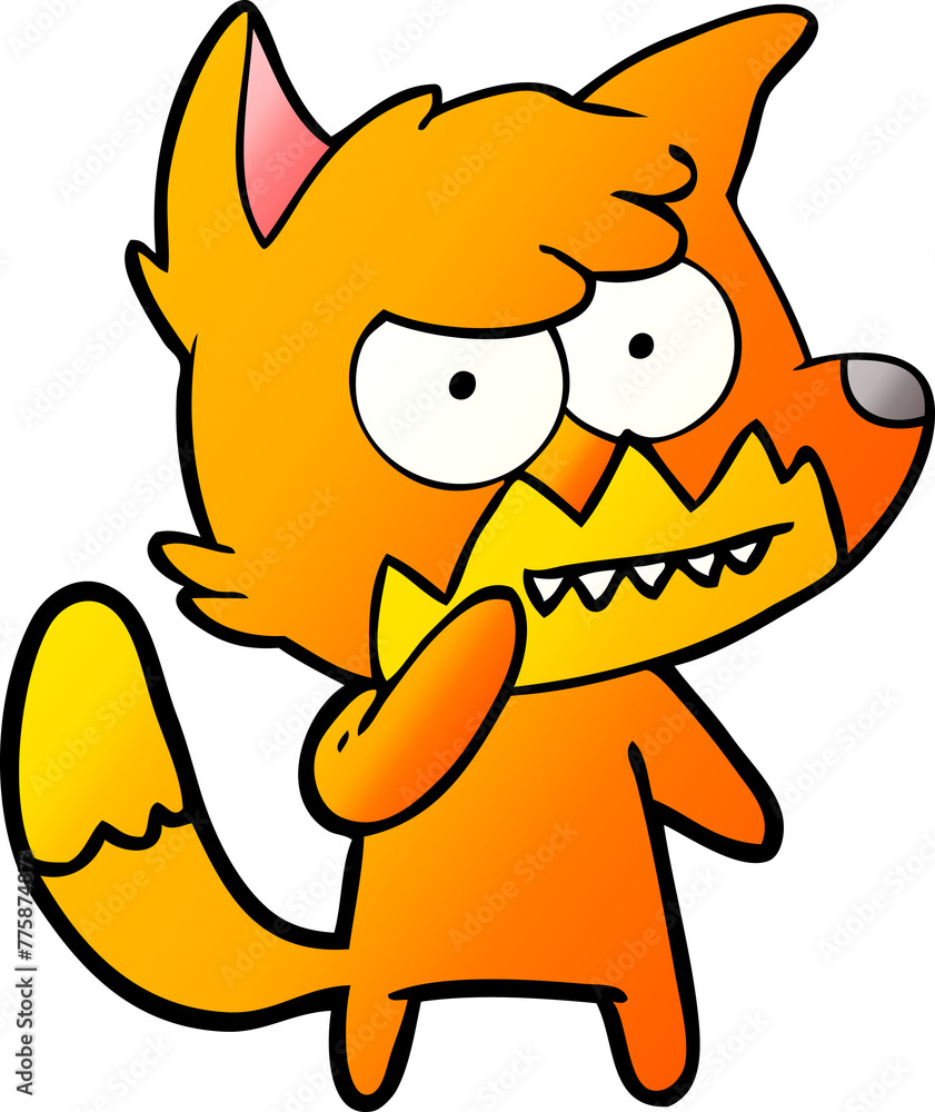 cartoon grinning fox cartoon grinning fox
