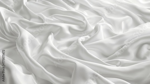 Elegant undulating white fabric texture background