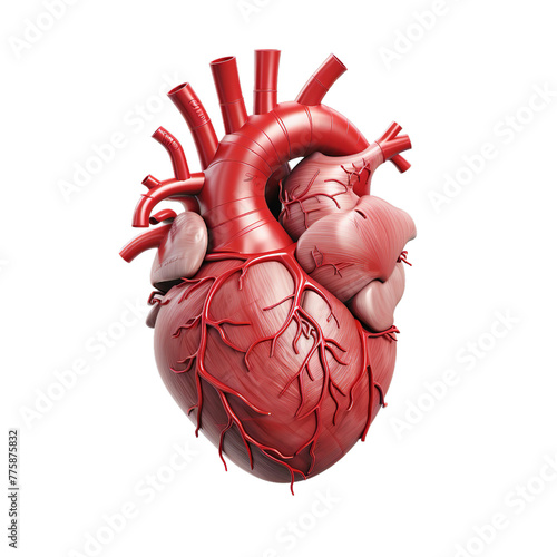 illustration of Human health medical Heart, Isolated on transparent PNG background, Generative ai