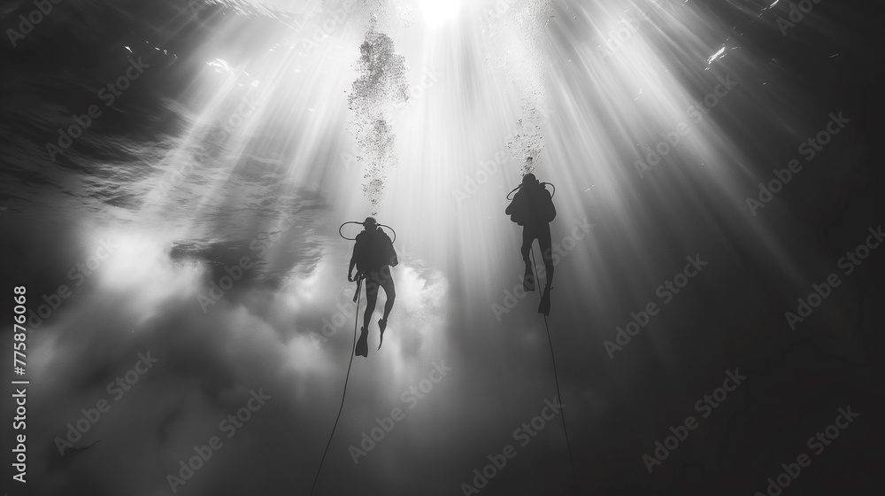Fototapeta premium Underwater workers.