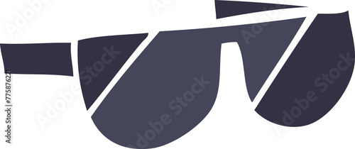 flat color illustration cartoon sunglasses
